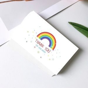 NEW! 50pc rainbow & stars Thsnk you cards